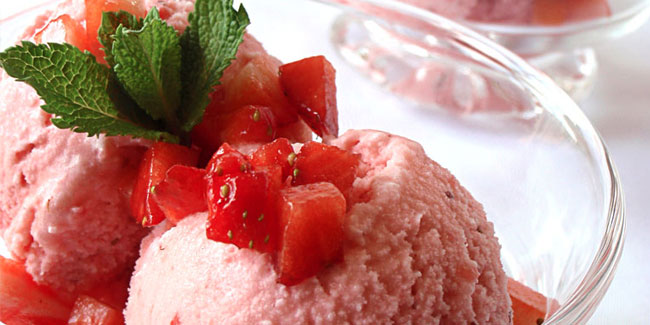 Yogourt glacé aux fraises