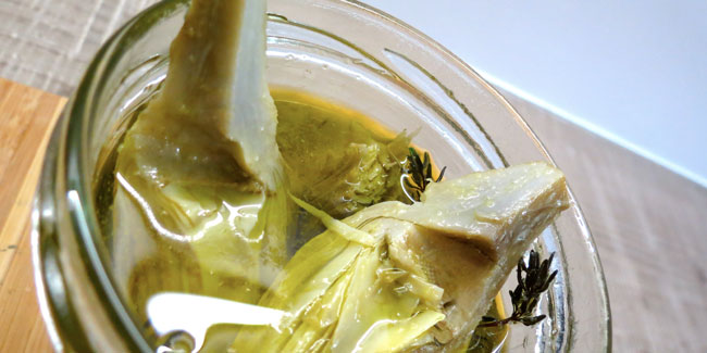 Antipasti : artichauts à l’huile d’olive