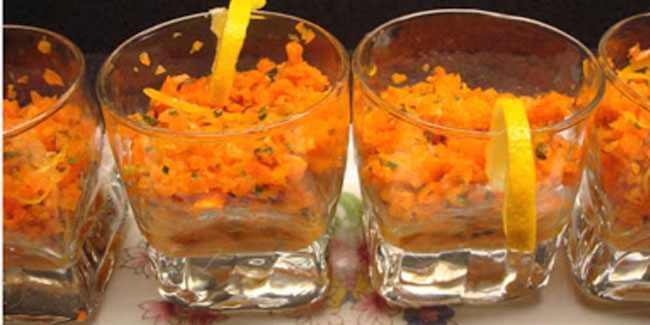 Verrines de carottes confites au miel & cumin