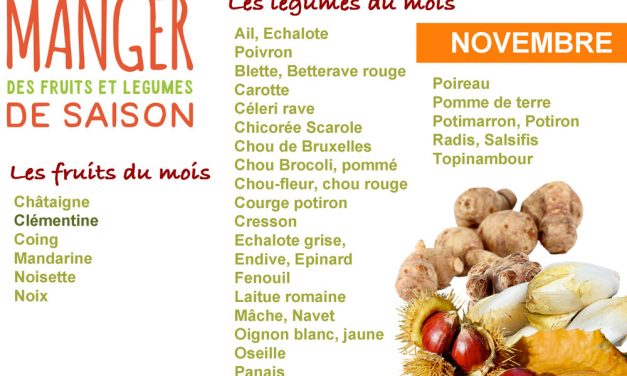 Cuisiner les fruits et légumes de saison et locaux du mois de novembre